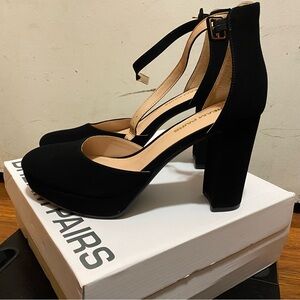 Elegant Black Block Heel Women's Shoes